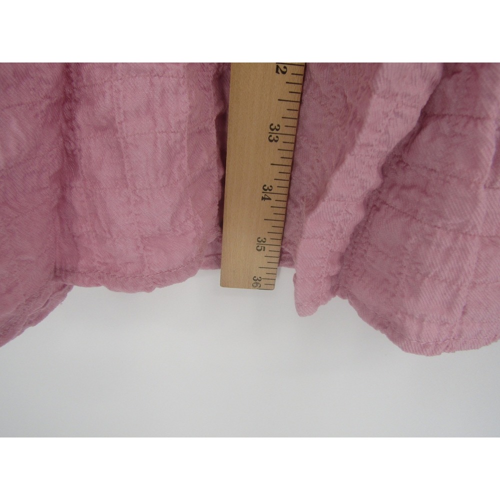 Pink Tiered Mini Dress Sz. M Crepe Boho Pockets Cottage Gauze Flowy Beachy Trave - Picture 10 of 10